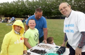 Nick Baker with Scouts at a Parish Fun Day