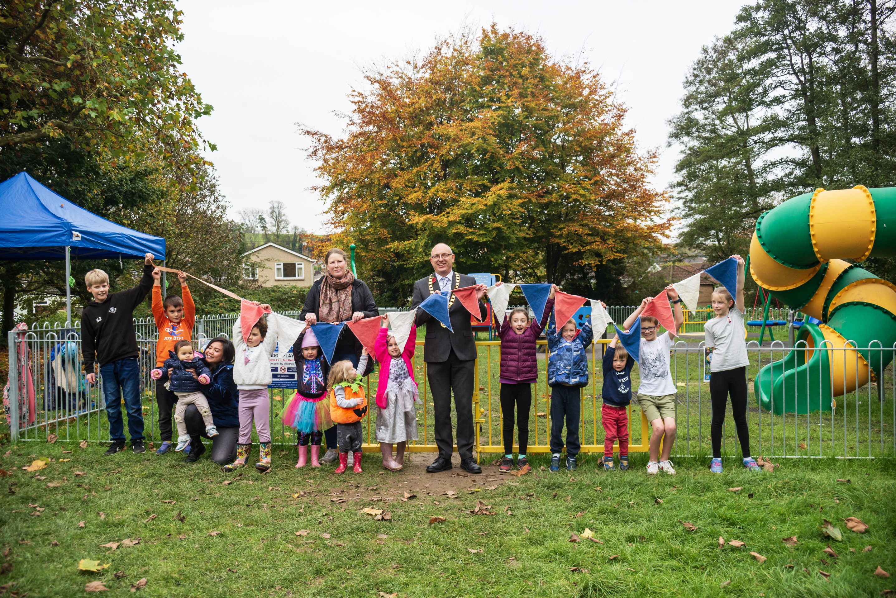 The Play ground was officially opened by a large group of children and residents