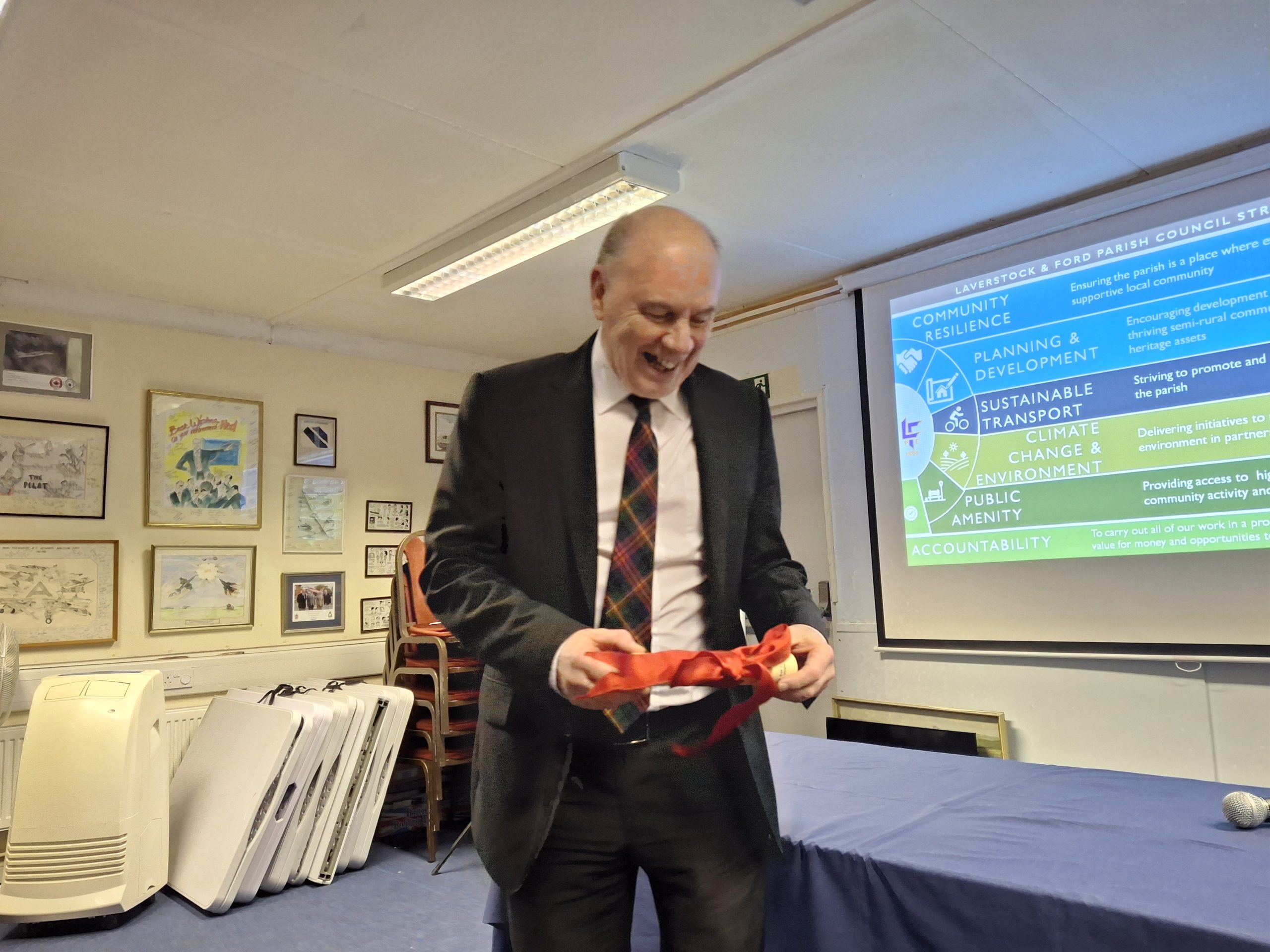 Ian receiving his Freedom of the Parish scroll