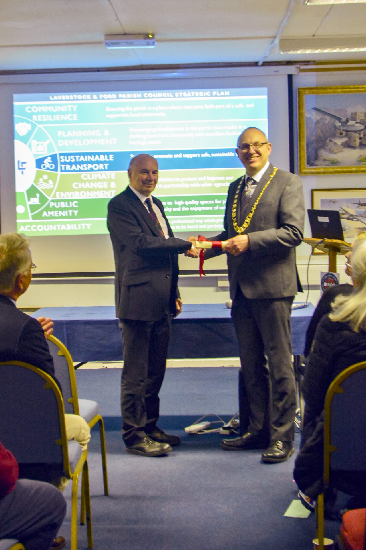 Wiltshire Councillor Ian McLennan gains Freedom of the Parish of Laverstock & Ford